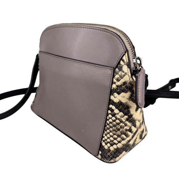 Kate Spade NY Louise Python Embossed Taupe Crossbody Purse - Picture 8 of 16